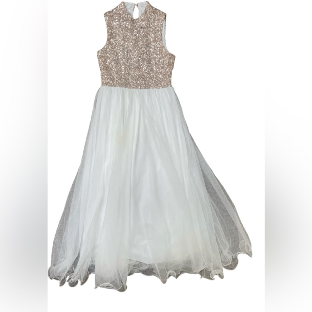 Speechless Ivory and Gold Sequin Embellished Dress